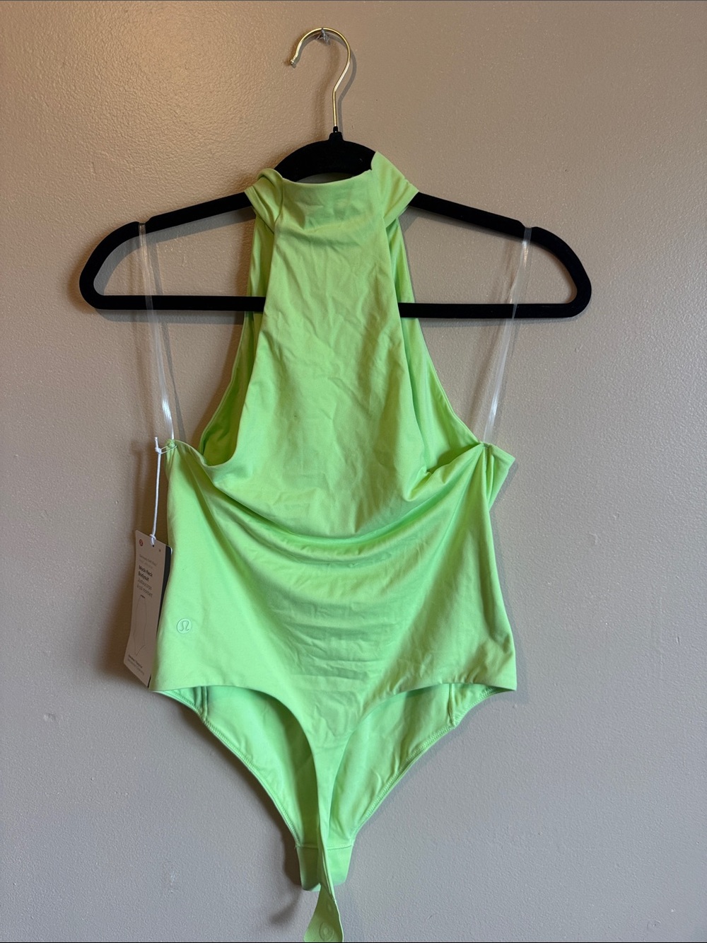 lululemon Neon Lime Mock-Neck Sleeveless Bodysuit